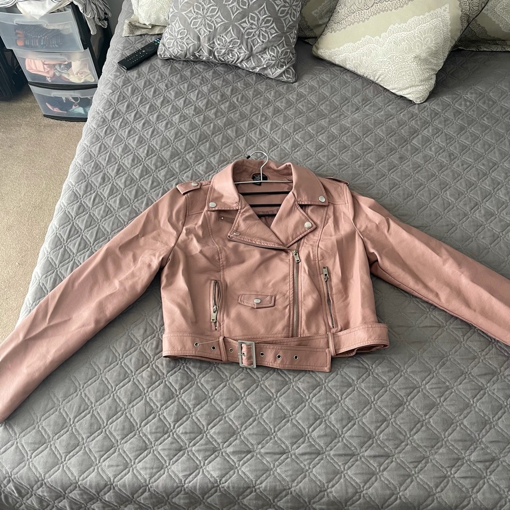 Light pink leather jacket :)